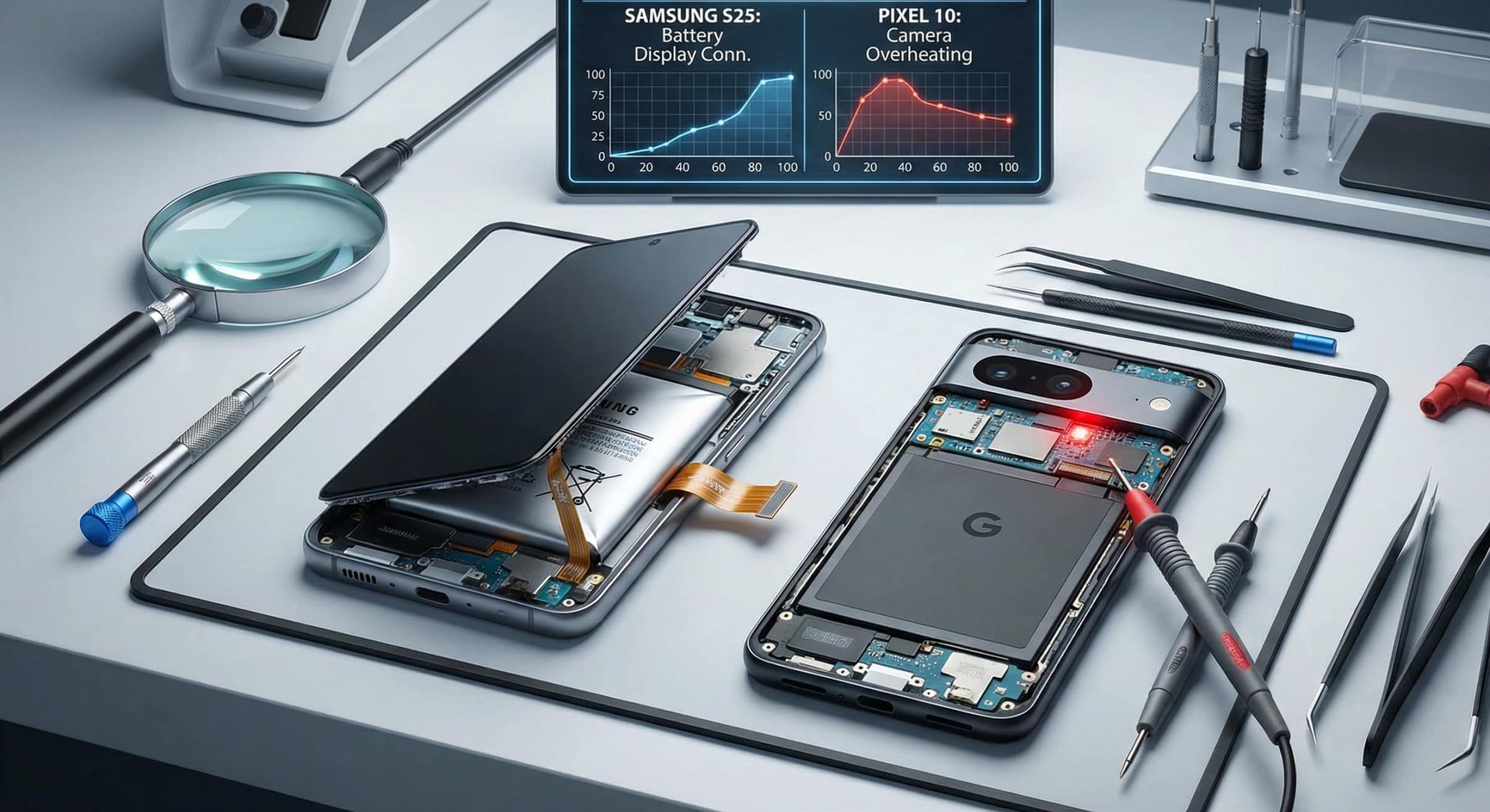 Samsung S25 and Pixel 10 common faults